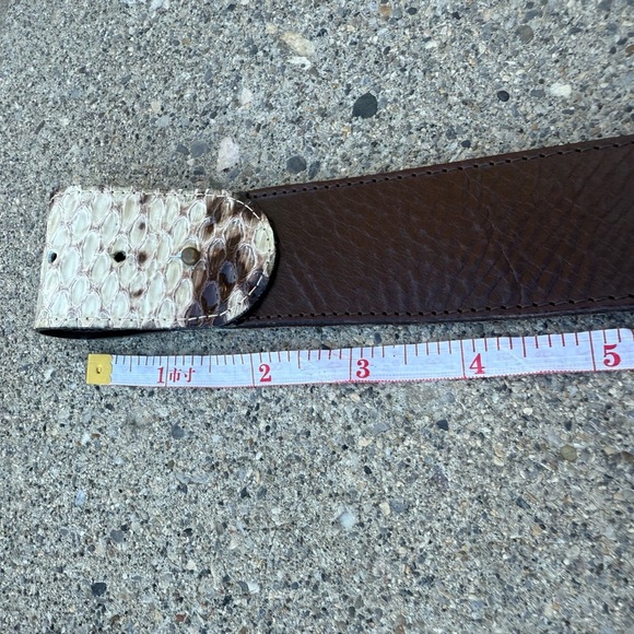 Leon size S made in Italy Lux snakeskin and leather Textured Women's Belt - Picture 14 of 15